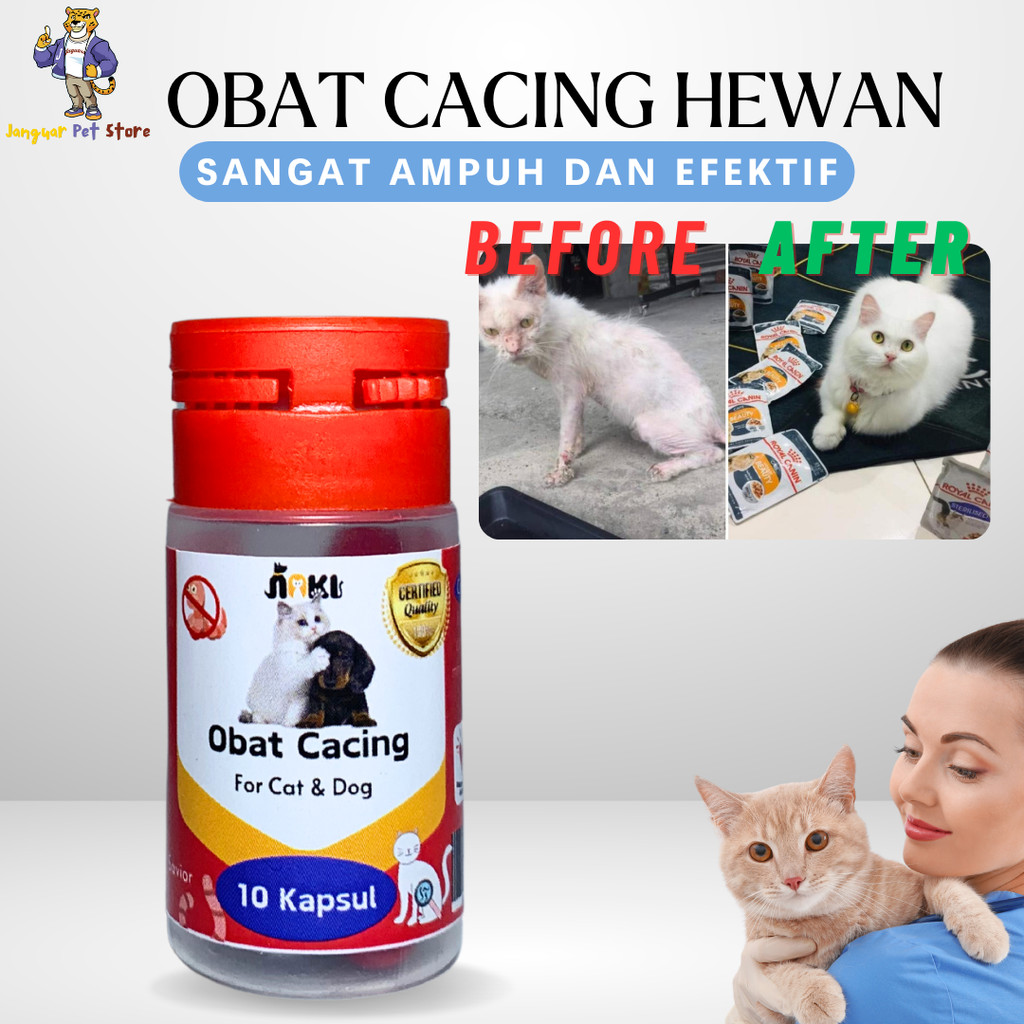 [GROSIR] OBAT CACING KUCING AMPUH HARGA 10 KAPSUL | OBAT CACING KAPSUL BUBUK KUCING ANJING JUAL PERB