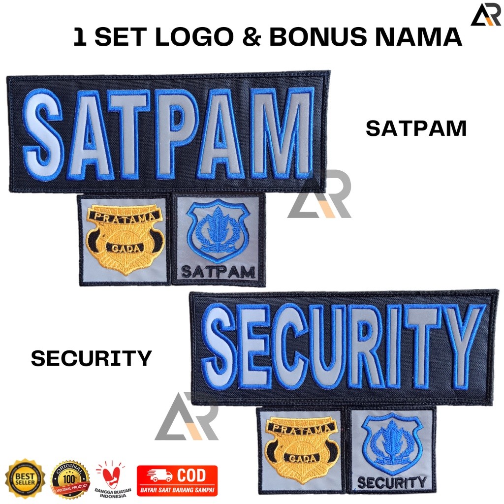 LOGO fullset lengkap SECURITY | LOGO SATPAM | BONUS NAMA TAG BORDIR | Logo Bordiran Komputer | Logo 