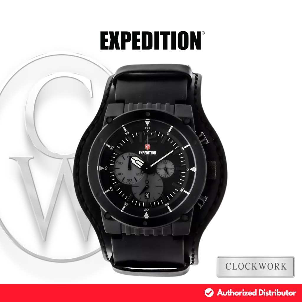 Jam Tangan Pria Expedition Chronograph E 6701 MCB Kulit Vintage Sporty
