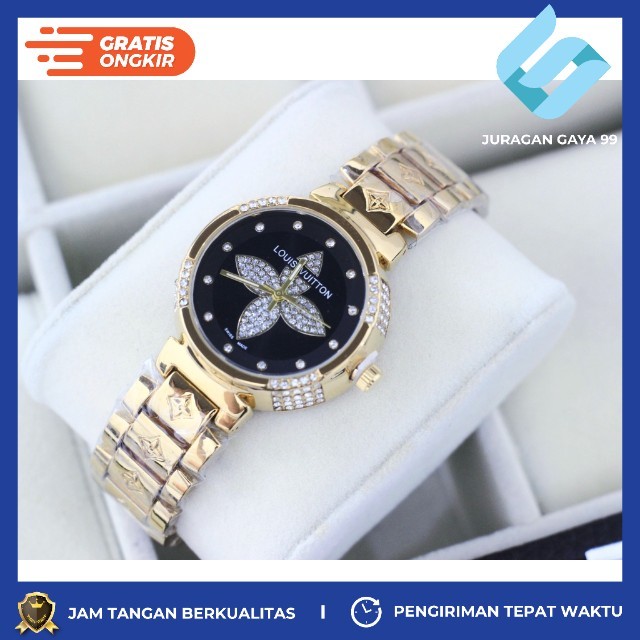 Jam Tangan Wanita Fashion LV Louis Vuitton Mata KW 7234 Free Logam - Bisa Bayar Ditempat - COD - Mur