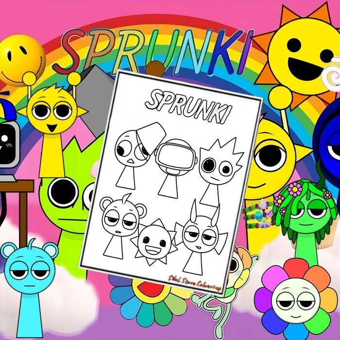 

TERLARIS! Kertas Gambar Mewarnai Tema Sprunki V2 / KERTAS MEWARNAI / TK / SD / Kertas Tebal (10 Lembar) - A4