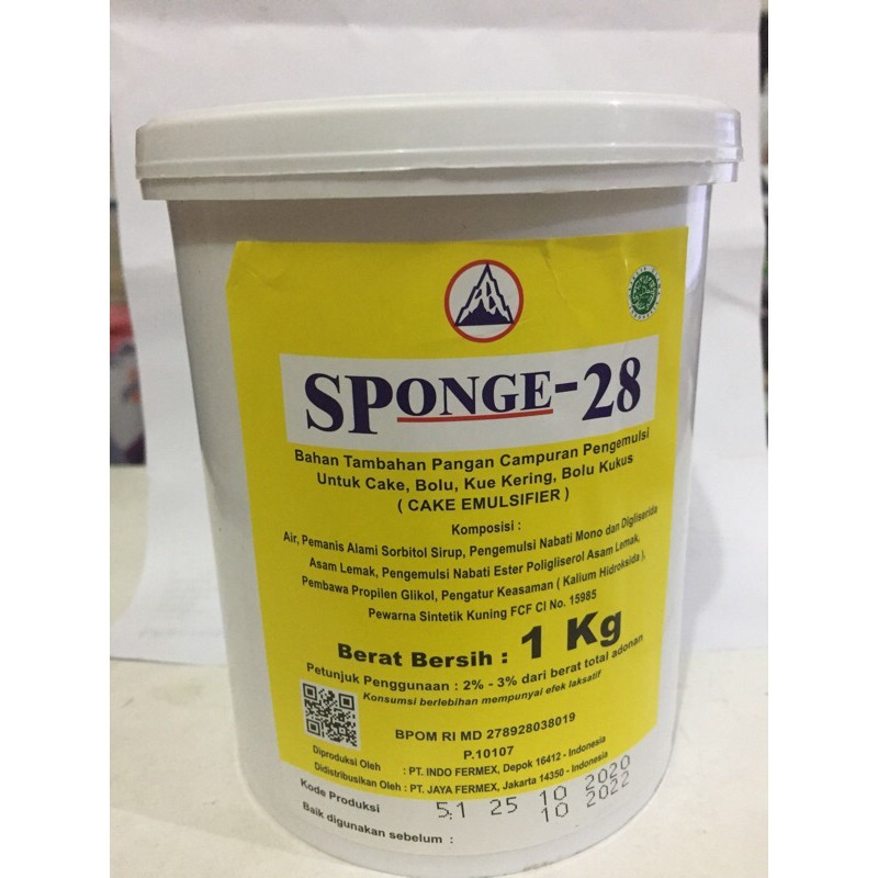 

Sponge 28 Sp 1 kg Cake Emulsifier Pengembang Pelembut Kue Kemasan asli