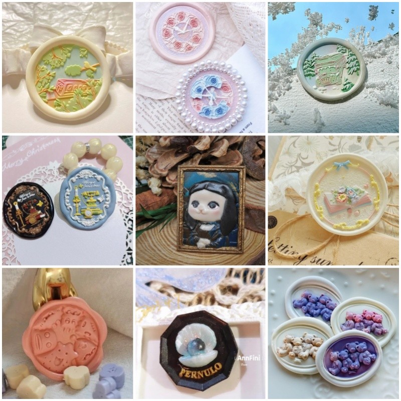 

Cute Engraved Seal Head Vintage Study Bath Towel Incense Stamp Shell Shaped Fire Seal Embossed Copper Head Tulip Stamp Envelope