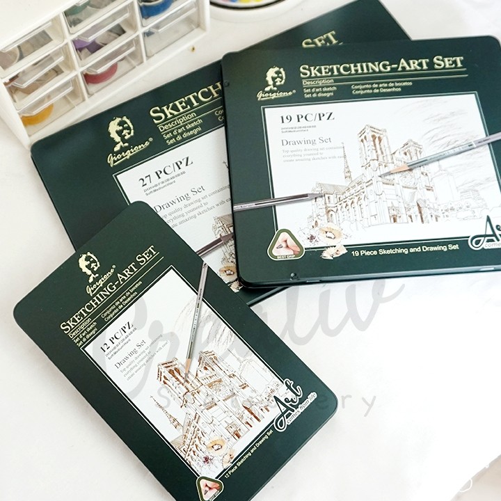 

JAMIN MURAH !!!Giorgione Sketching Set Pensil Sketsa Lengkap Cutter Paper Stump Eraser 19 Pcs G-191908(BISA LANGSUNG ORDER)