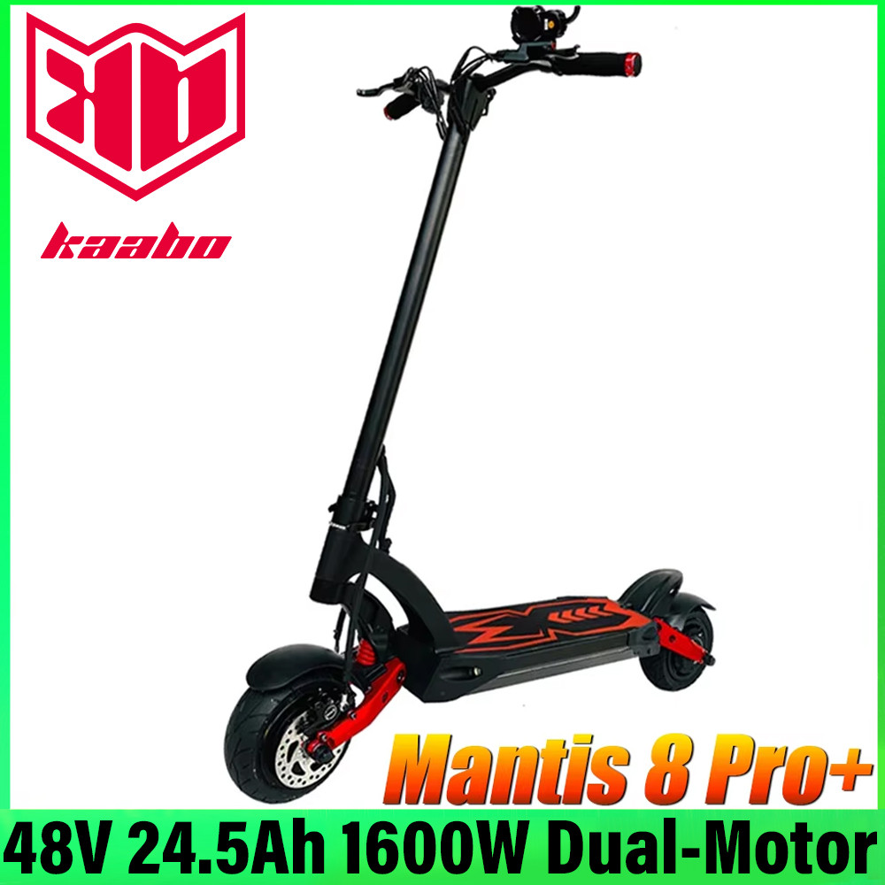 EU Stock Kaabo Mantis 8 Pro+ Electric Scooter Dualmotor E-scooter 1600W 48V 24.5Ah Twowheel Foldable