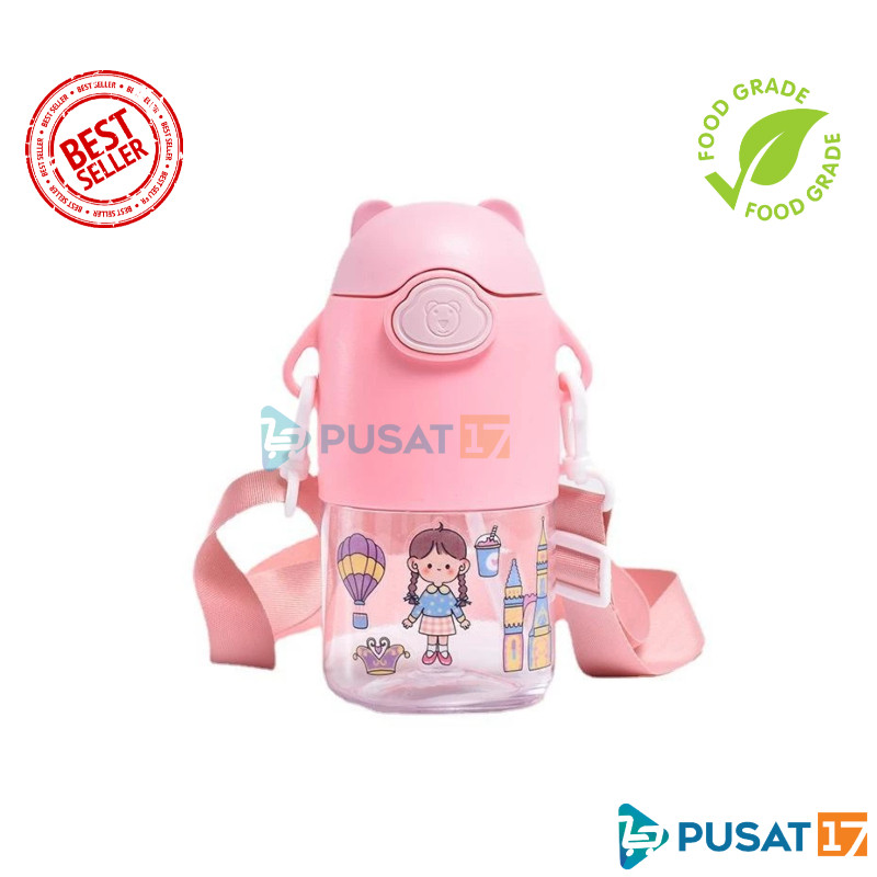 B24 BOTOL MINUM 600ML BOTOL MINUM TALI ANAK SEKOLAH BOTOL MINUM DENGAN TALI GANTUNG BOTOL MINUM ANAK