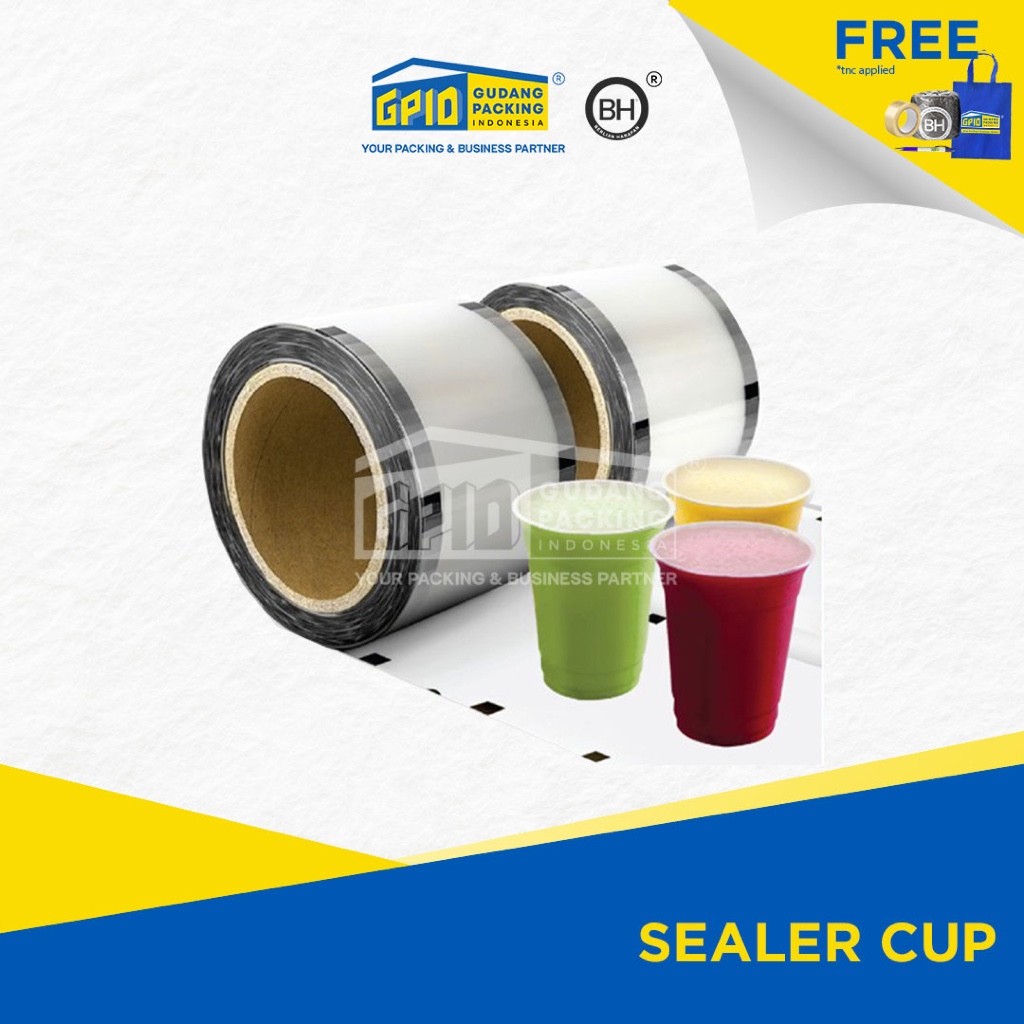 

Sealer Cup Polos/ LID Plastik/ Tutup Gelas Press Rol 1000 Cup
