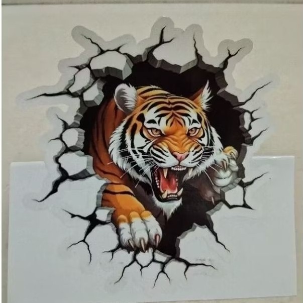 

Stiker Gambar Macan2 Model 3d Size 10x10 Cm Print Cut
