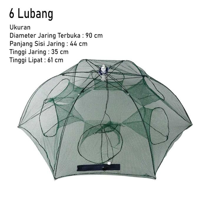 [BERGARANSI] Harga Promo Bubu Ikan Model Payung Lipat Alat Pancing Jaring Perangkap Udang Hexagonal 