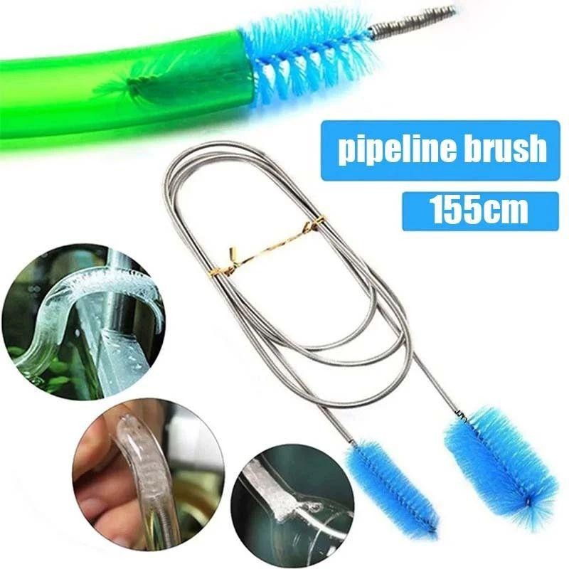 [155cm]Sikat pembersih pipa 2 Kepala sikat selang kat Brush Aquascape Flexible Lili Pipe Aquascape F