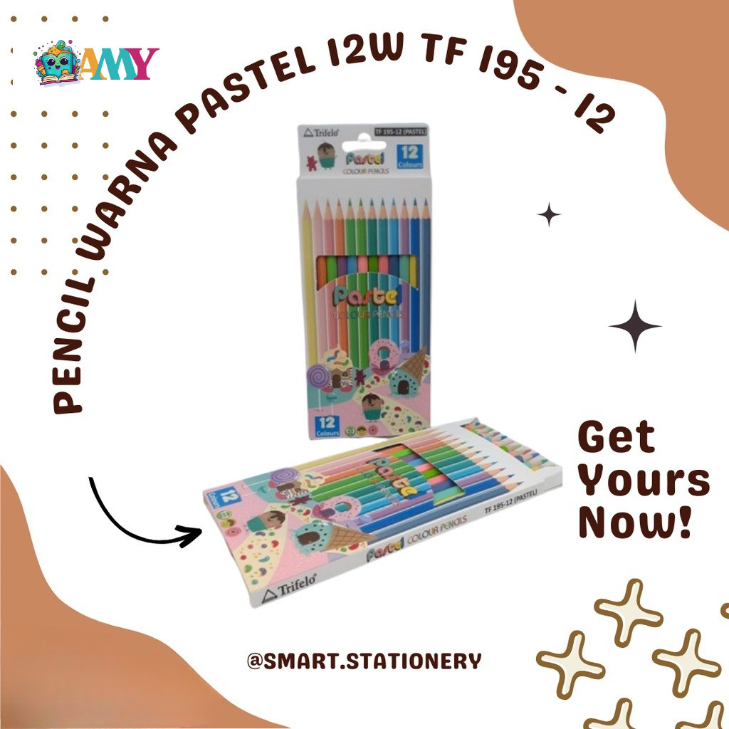 

PENCIL WARNA PASTEL 12W TF 195 - 12 AMY STASIONARY