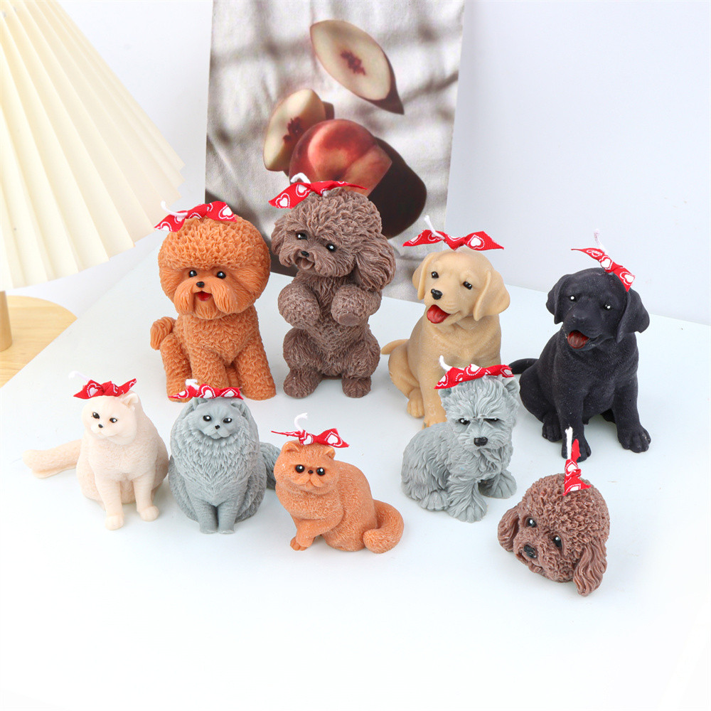 

Animals Pet Teddy Puppy Silicone Candle Mold Dog Cat Bulldog Soap Ornament Handmade Scented Resin Plaster Mould