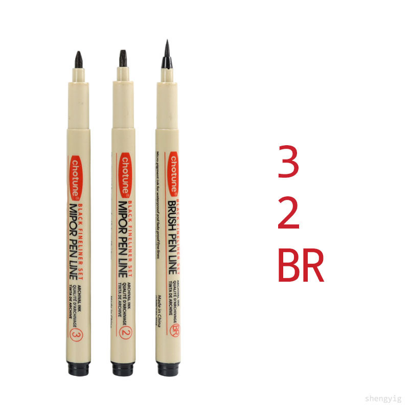 

Art Manga Outlining Pen Pigment Liner Micron Pen Marker set Hook Line Needle Pen for Sketch Soft Brush Stationery Art Supplies