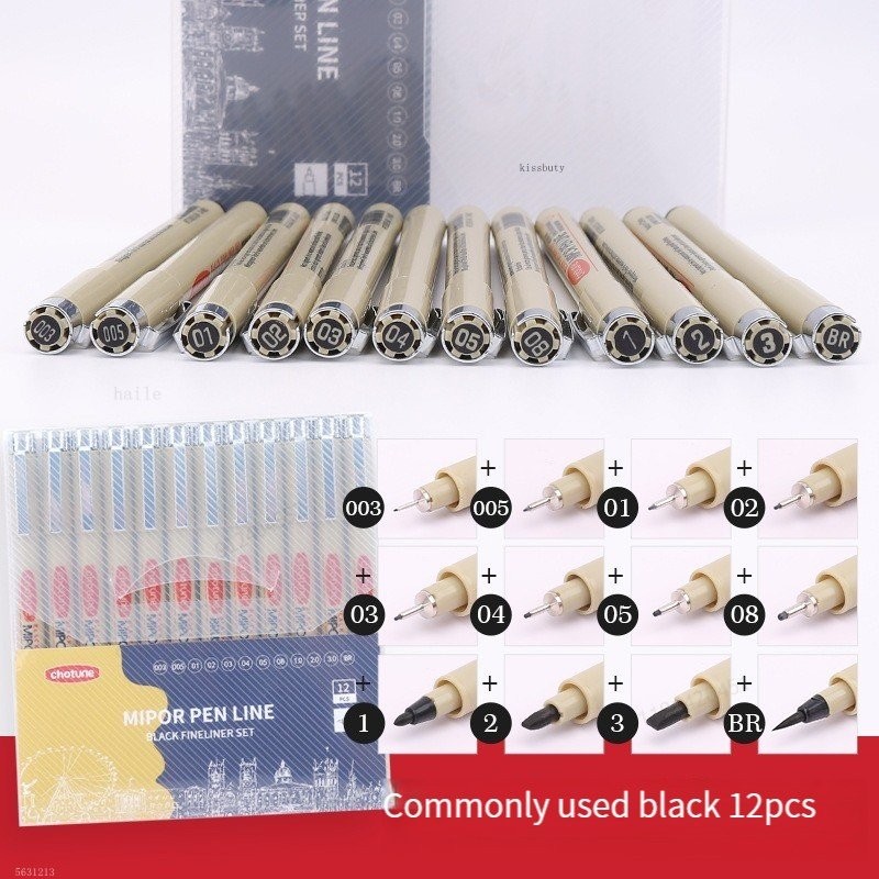 

Pigma Micron Pen Set Pigment Liner Needle Soft Brush Drawing Pen lot 003 005 01 02 03 04 05 08 1 2 3 Art Markers Sketching Pen