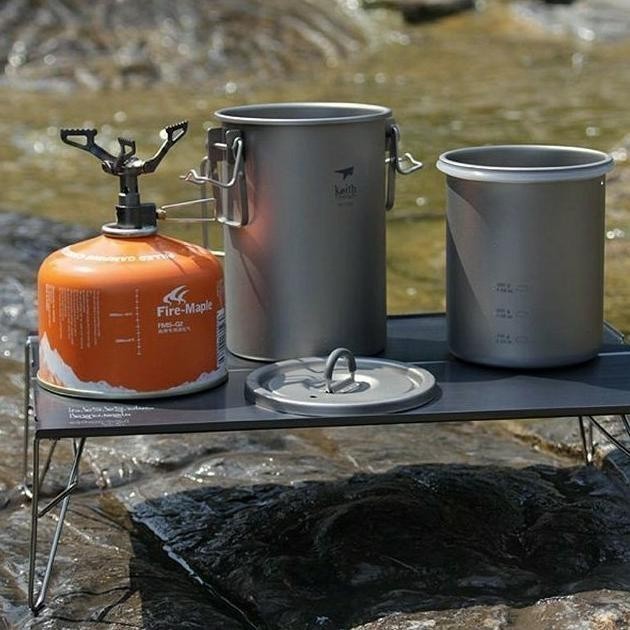 ALAT MASAK CAMPING COOKING SET TITANIUM ULTRALIGHT ORIGINAL KEITH 6300