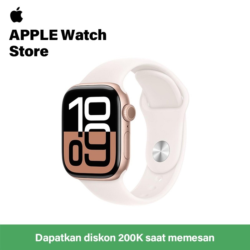 Apple Watch Seri 10 GPS 46mm dengan Sport Band (Apple Watch asli baru)