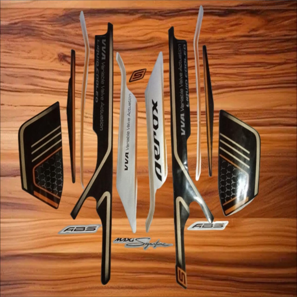 Stiker Striping Lis Aerox ABS 2023 Warna Hitam & Silver Kualitas Terbaik
