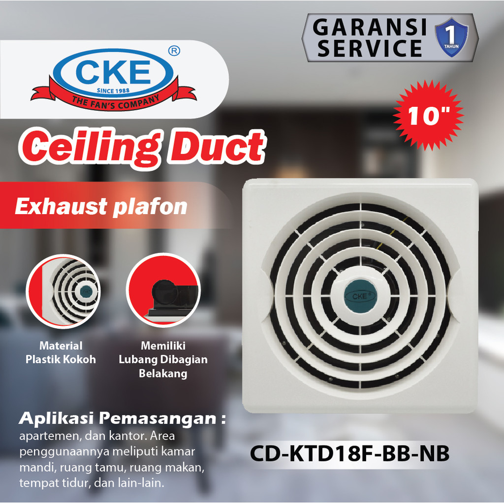 Hexos Plafon Exhaust Plafon 10 Inch Exhaust Fan Ducting System SNI