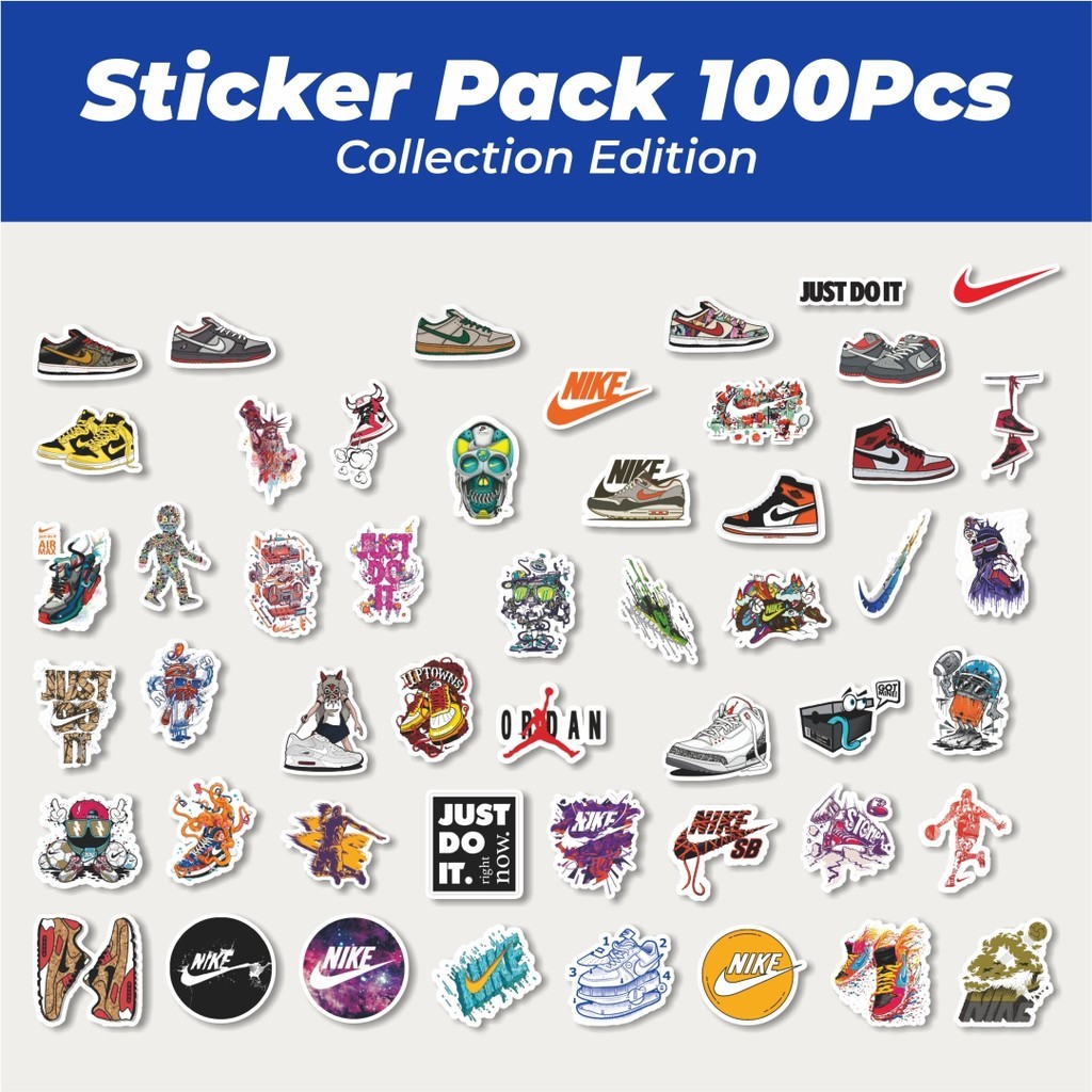 

Hot Stiker Logo Nike Lucu Anti Air Stikers Berperekat Waterproof Sticker Decal Buat Motor Helm Buku Journal Koper Casing HP Laptop Botol Minum