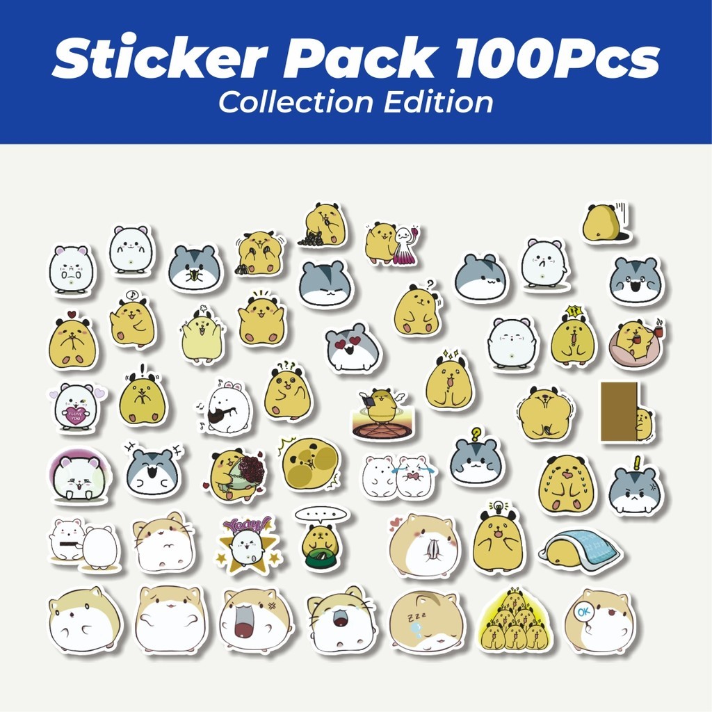 

Hot Stiker Hewan Hamster v4 Lucu Anti Air Stikers Berperekat Waterproof Sticker Decal Buat Motor Helm Buku Journal Koper Casing HP Laptop Botol Minum