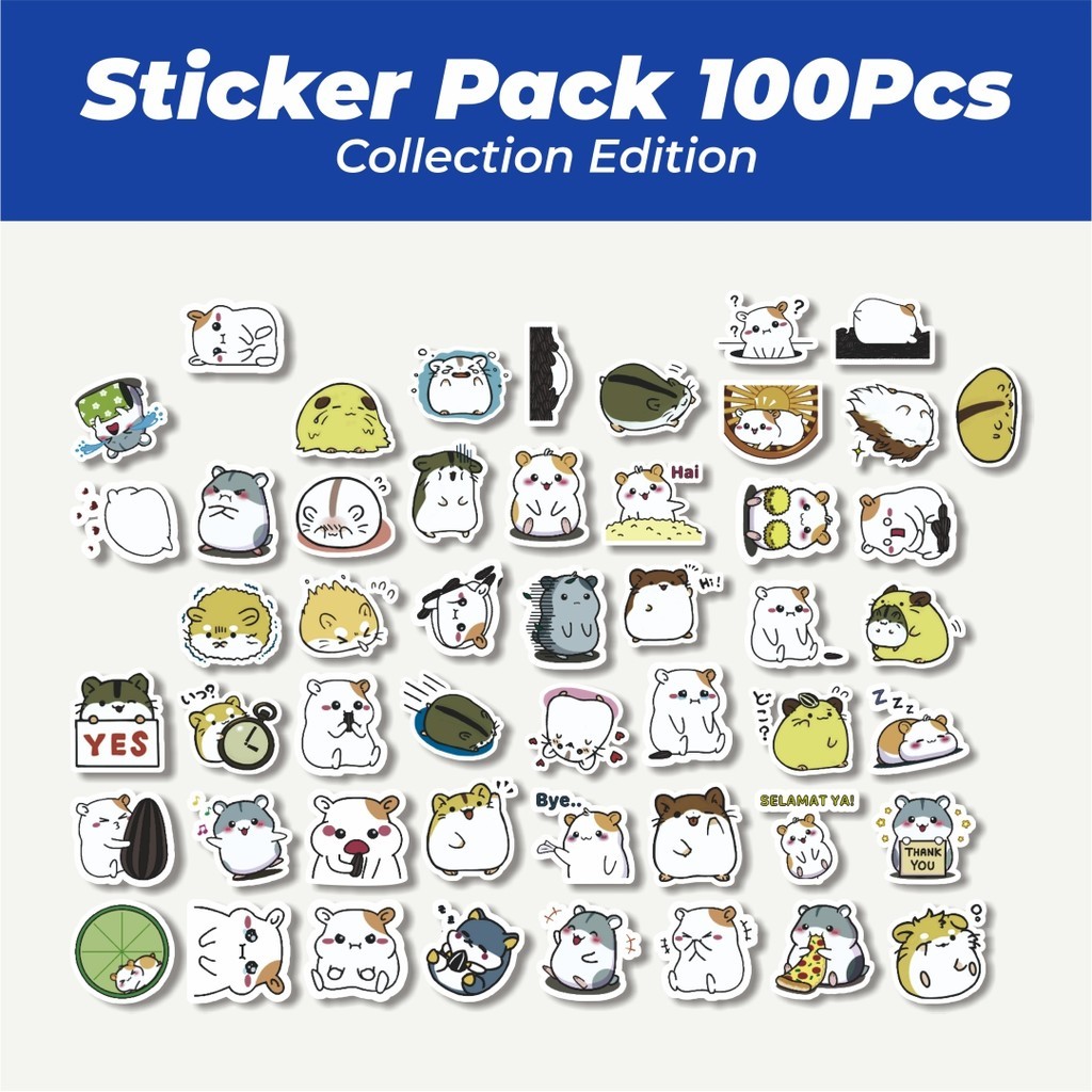 

Hot Stiker Hewan Hamster v3 Lucu Anti Air Stikers Berperekat Waterproof Sticker Decal Buat Motor Helm Buku Journal Koper Casing HP Laptop Botol Minum