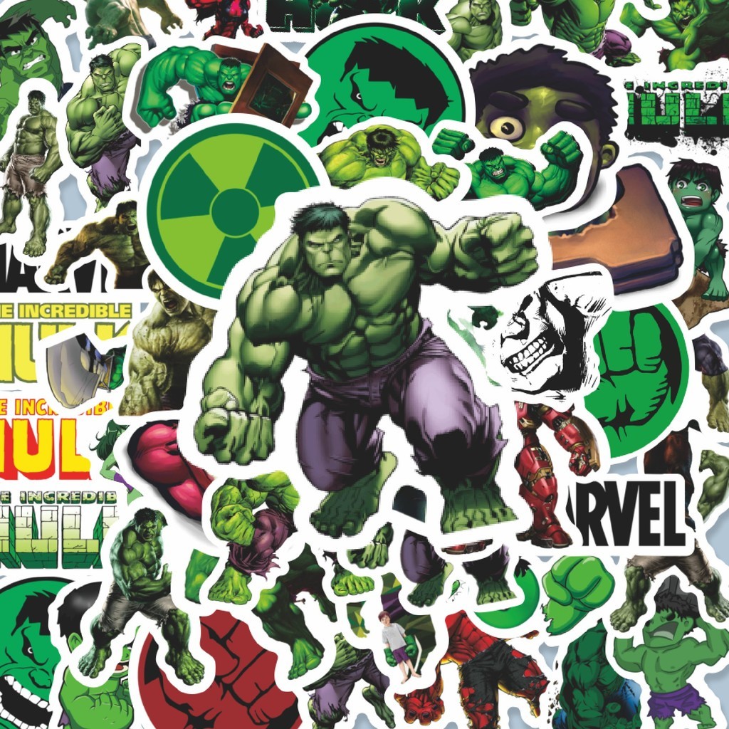 

100PCS Lucu Sticker Kartun The Incredible Hulk Sticker Stiker Aesthetic Stiker Anti Air Stikers Berperekat Waterproof sticker decal buat Motor Helm Buku Journal Koper Casing HP Laptop Botol Minum Hadiah anak