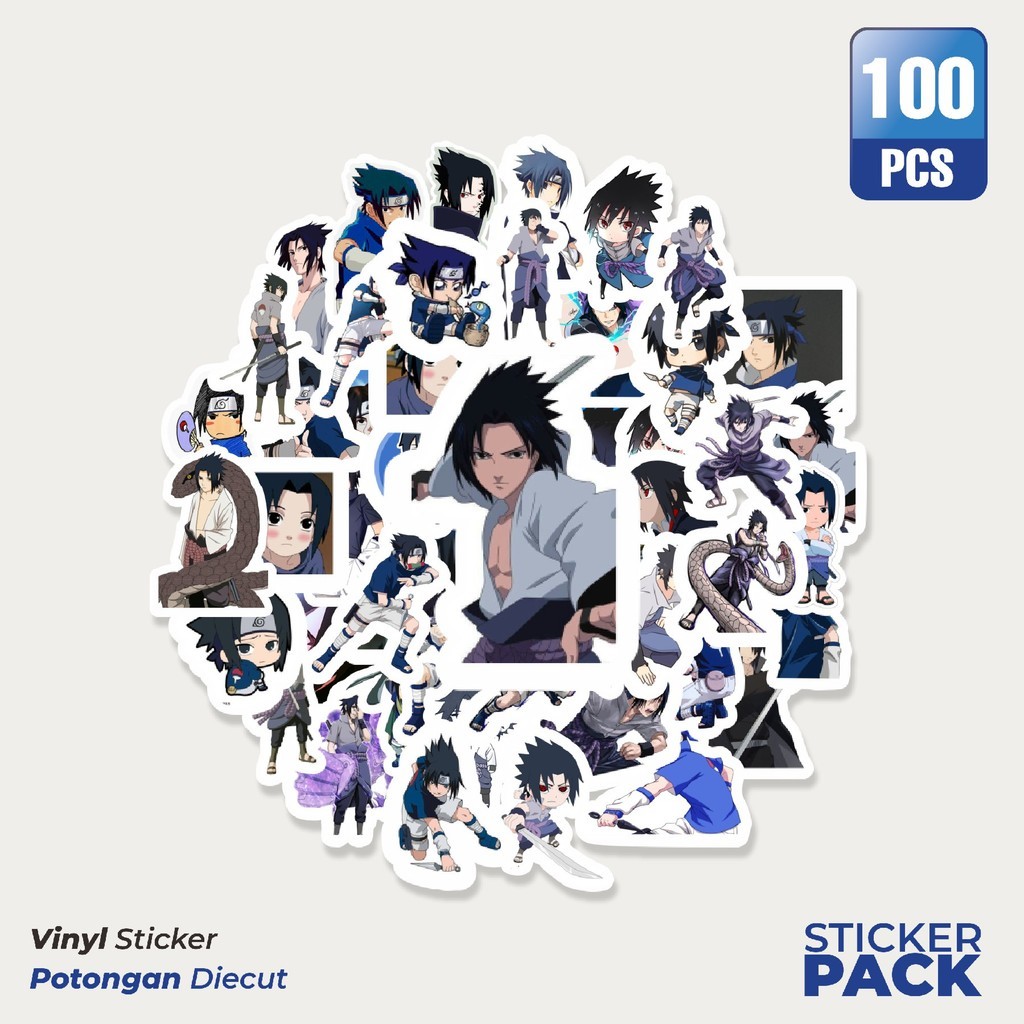 

Stiker Vinyl Stiker Anime Uchiha Sasuke Waterproof Aesthetic- Untuk Laptop, Motor, dan Helm - Paper Stationery Pack