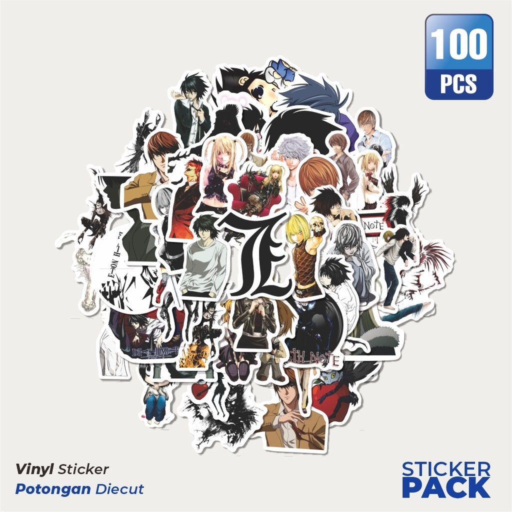 

100 PCS STIKER Anime Death Note Sticker Waterproof Aesthetic- Untuk Laptop, Motor, dan Helm - Paper Stationery Pack