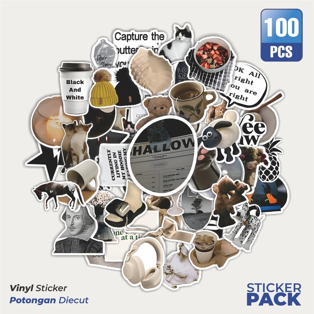 

Stiker Vinyl Stiker Modern Fashion Classic Vintage Waterproof Aesthetic- Untuk Laptop, Motor, dan Helm - Paper Stationery Pack