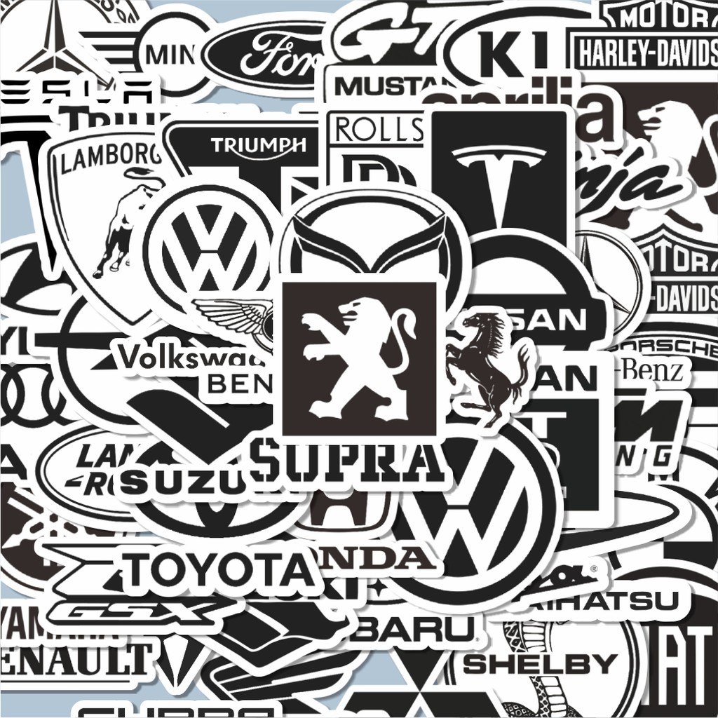

100PCS Lucu Stiker Aesthetic Black And White Brand Distro Versi 5 Stiker Aesthetic Stiker Anti Air Stikers Berperekat Waterproof sticker decal buat Motor Helm Buku Journal Koper Casing HP Laptop Botol Minum Hadiah anak