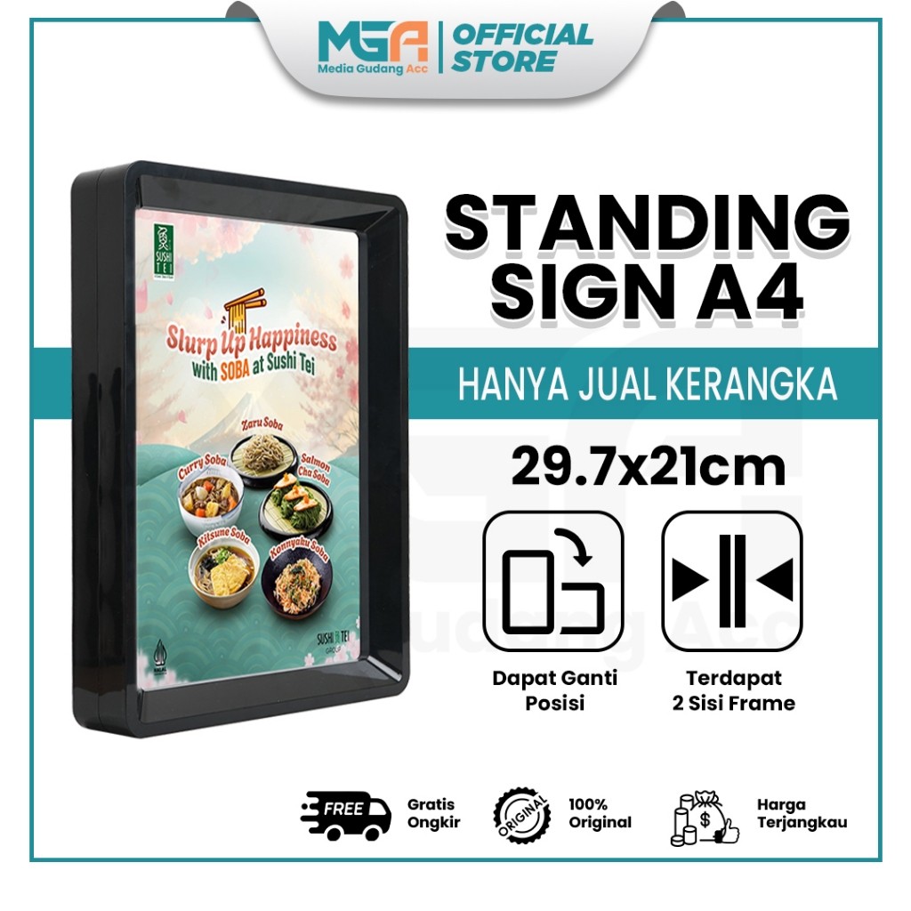 

【UHOO】STANDING SIGN A4 / TEMPAT BROSUR / TENT HOLDER / TENT CARD / AKRILIK DISPLAY MENU
