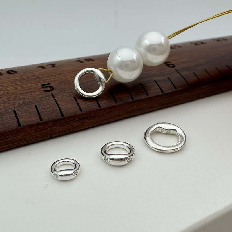 

1PCS Solid 925 Sterling Silver Hidden Wire Ring Closed Bracelet Necklace Buckle Beads DIY Making Accessories Finding