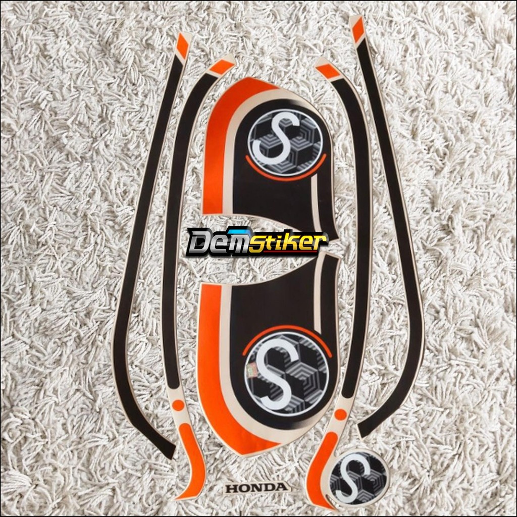 stiker striping motor honda scoopy 2021 cream list body standar terbaik termurah