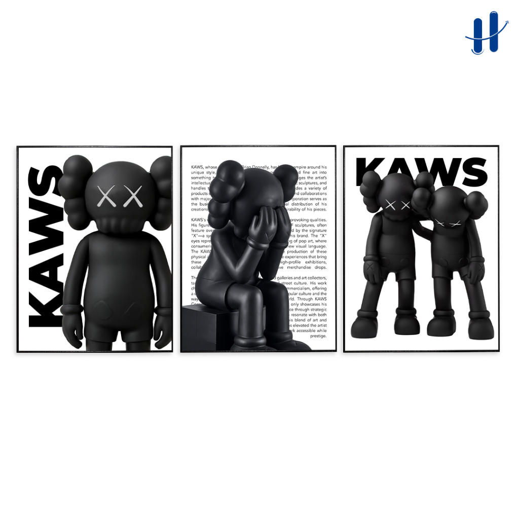 Haydecor 1 SET Kaws Iconic Moment Bingkai Frame Dekorasi Dinding Kamar Pajangan Aesthetic Minimalis