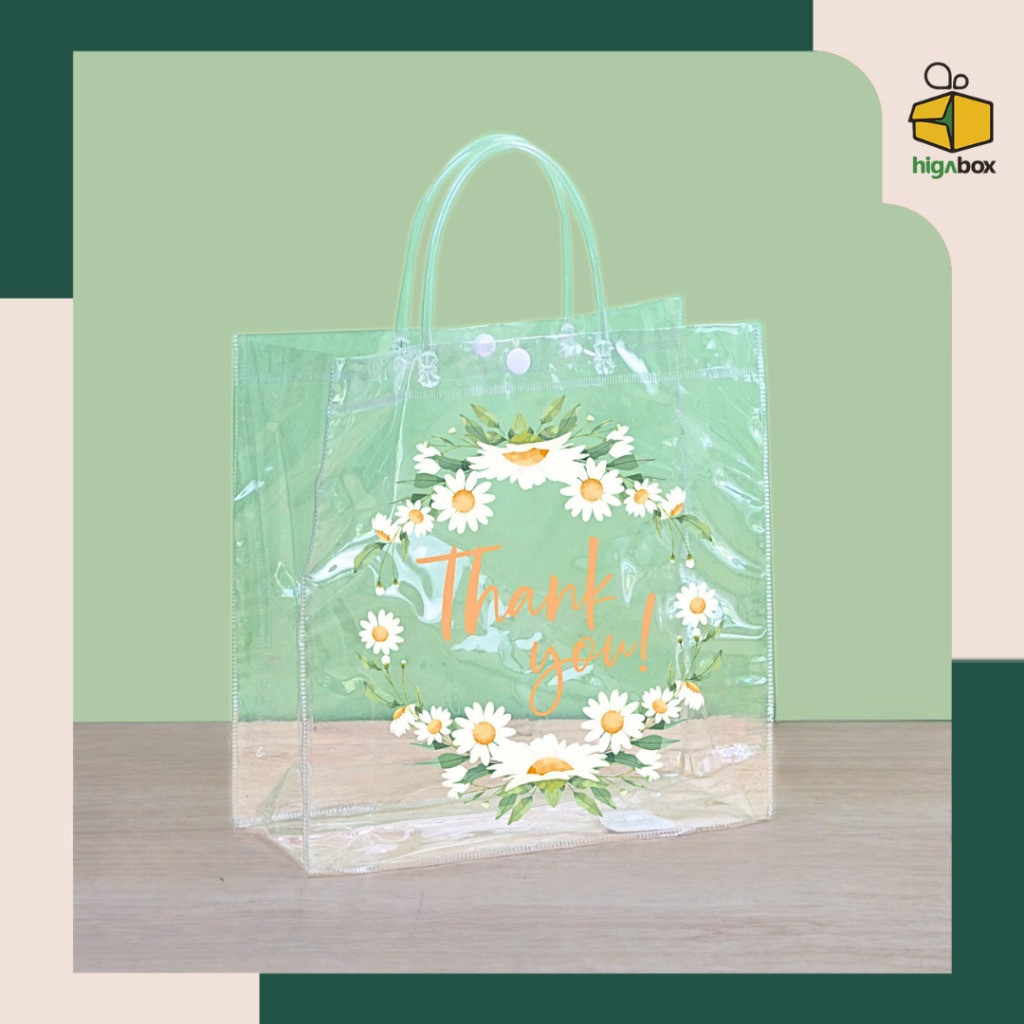 

Goodie Bag Tas Sovenir Motif Thank you / Tas Mika Pvc Transparan Bening / Tas Mika PVC Transparan Motif Thank you / Tas Bridesmaid / Tas Souvenir Wedding | ACP07 - ACP42