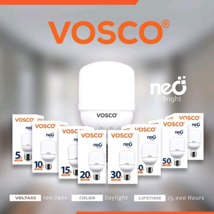 LAMPU LED  VOSCO 40 WATT /50 WATT VOSCO ..BOHLAM PUTIH ..GARANSI 1 THN