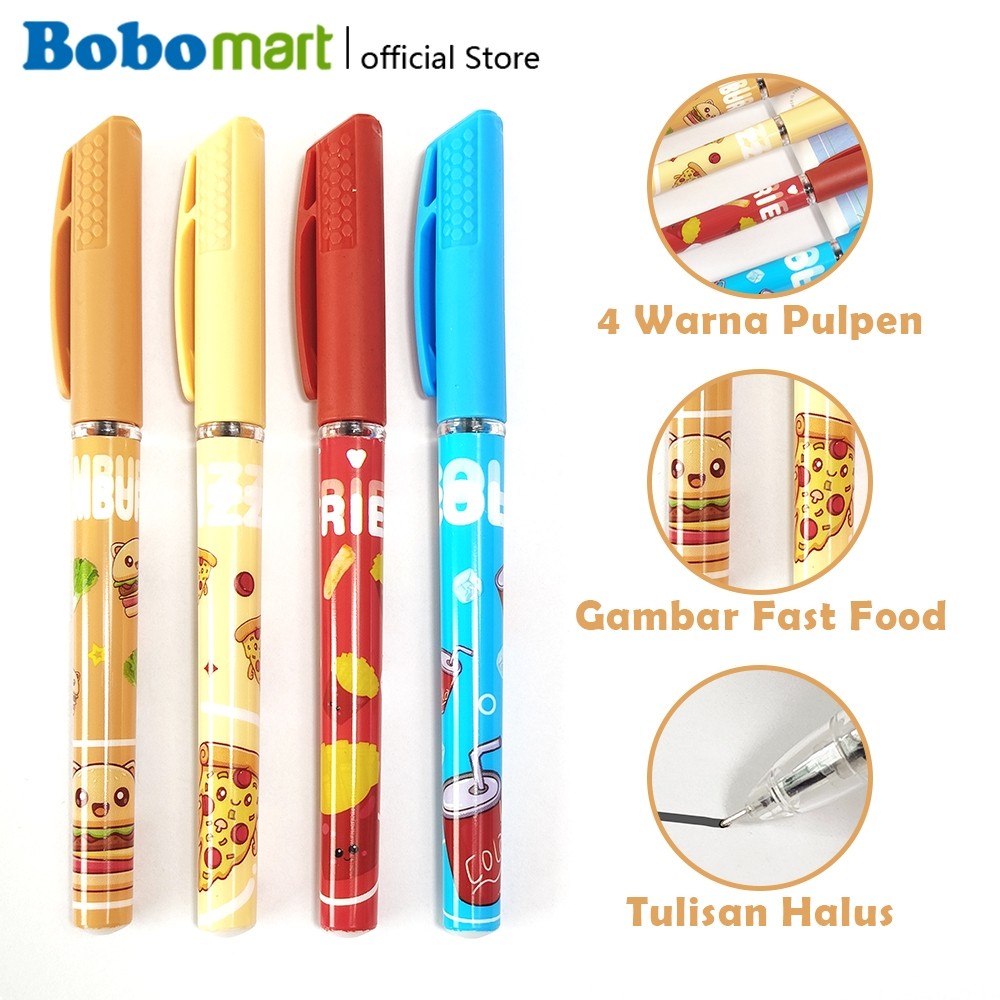 

BOBOMART Gel Pen Pulpen Pena G-8055 Food Black 0.5 mm Murah