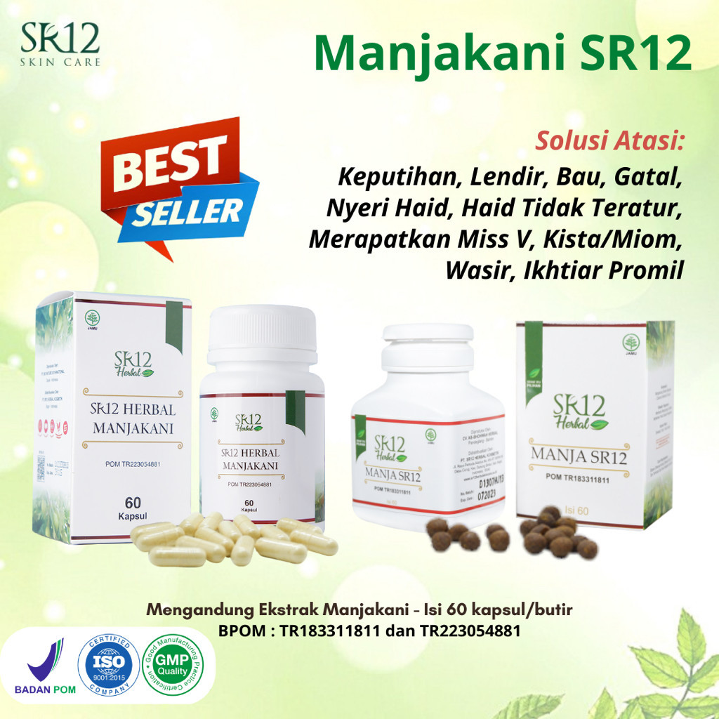 

ASLI 100% AMPUUH!! MANJAKANI SR12 / MERAPATKAN DAN MENGHILANGKAN KEPUTIHAN DAN NYERI HAID - PROGRAM HAMIL
