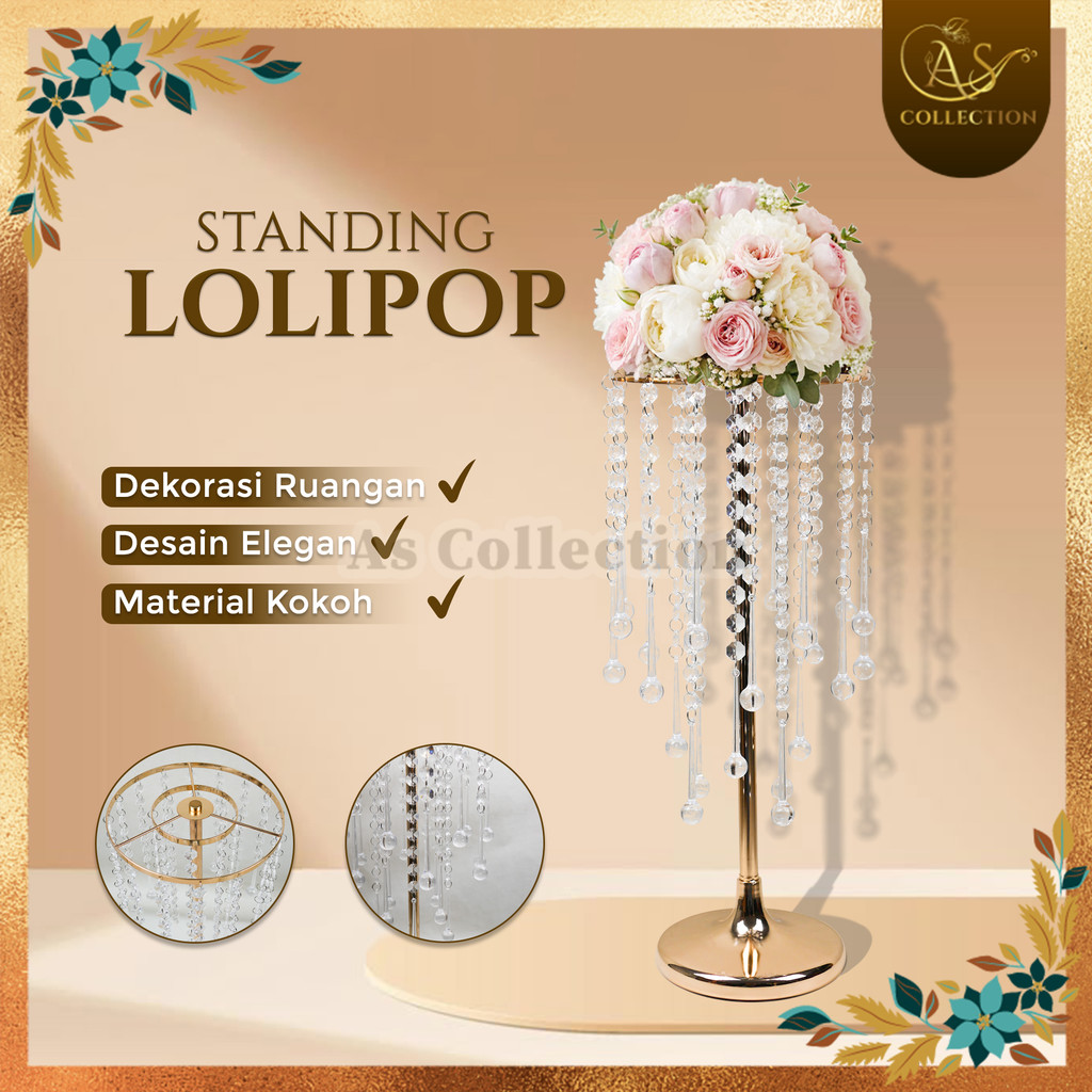 (AS) VAS BUNGA STANDING LOLIPOP | DEKORASI PELAMINAN | DECOR WEDDING SURABAYA | HIASAN MEJA MEWAH