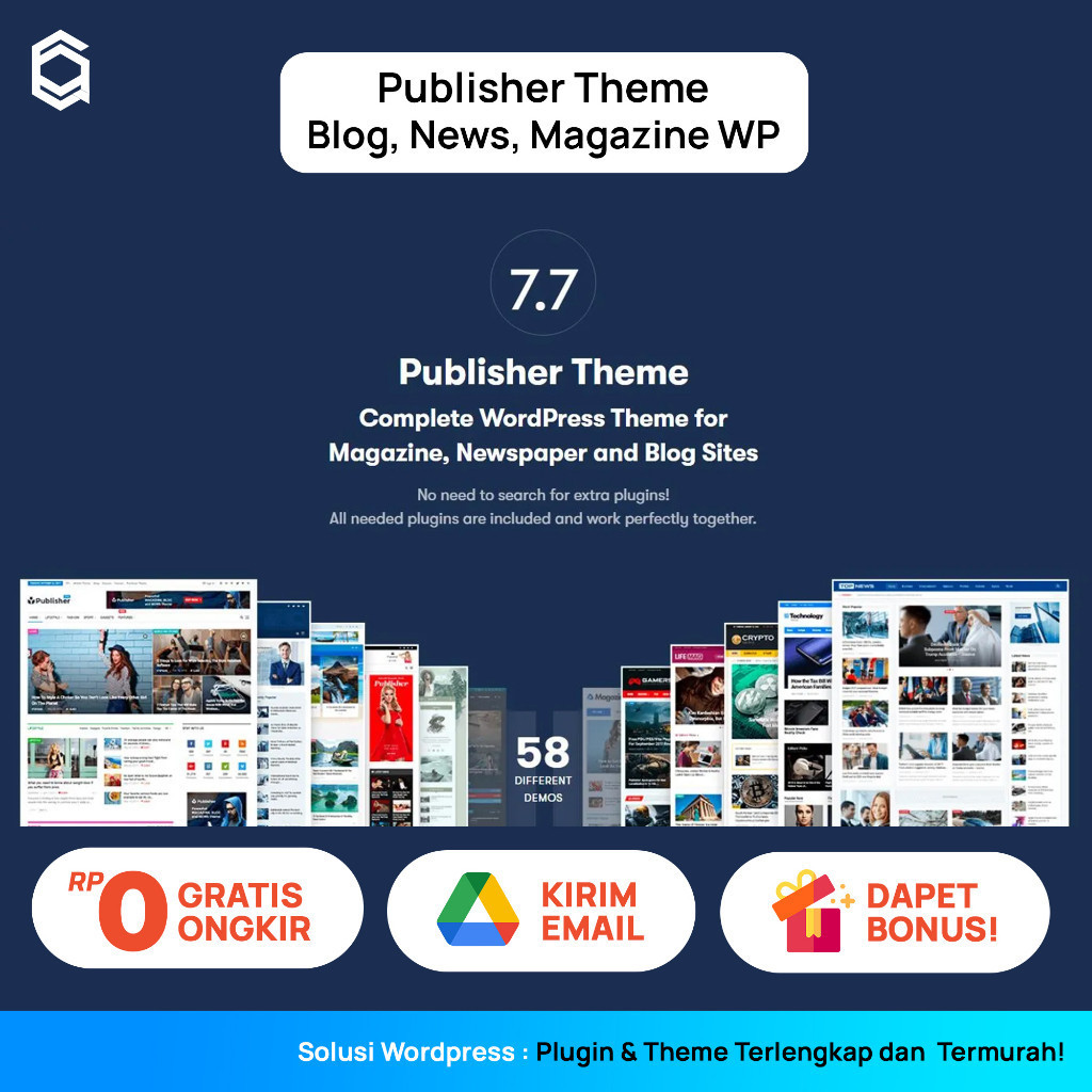 Publisher Theme Wordpress Premium Magazine News Blog Unlimited Domain