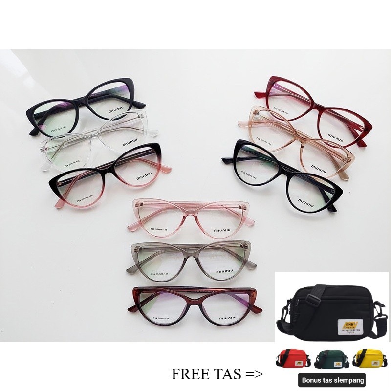 TERLARIS Kacamata kode P59 hottt frame FREE TAS SLEMPANG