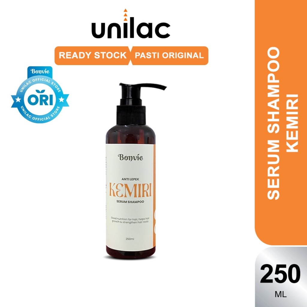 Bonvie Shampoo Kemiri 250ml - Bonvie Serum Sampo Anti Lepek