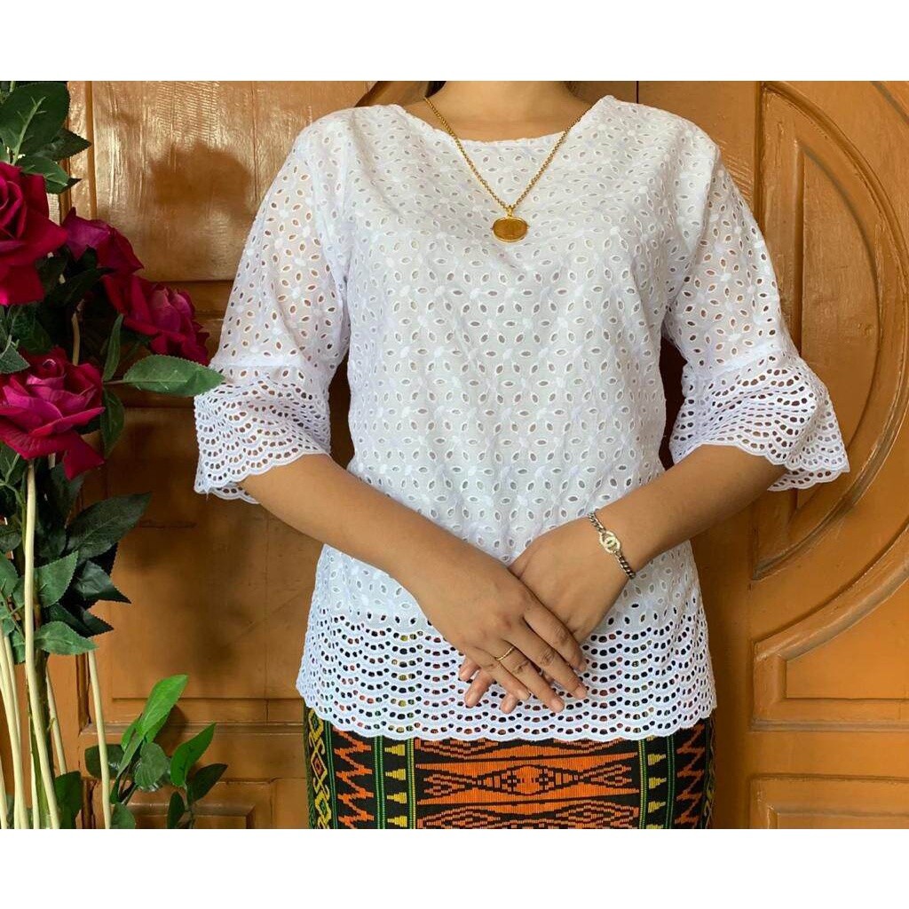 Y19  Blus Katun Bolong Full Furing/Atasan Katun Bangkok