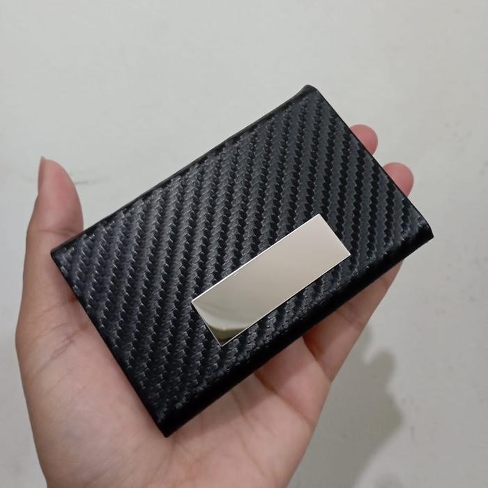 

Tempat Kartu Nama / Name Card Holder Kulit Motif Kotak - Grafir Nama