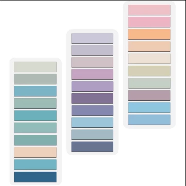 

3 Pack 600 Pcs Page Markers Sticky Note Page Labels, Reusable File Index Sticker Tabs, Waterproof File Flags, Morandi Stickers