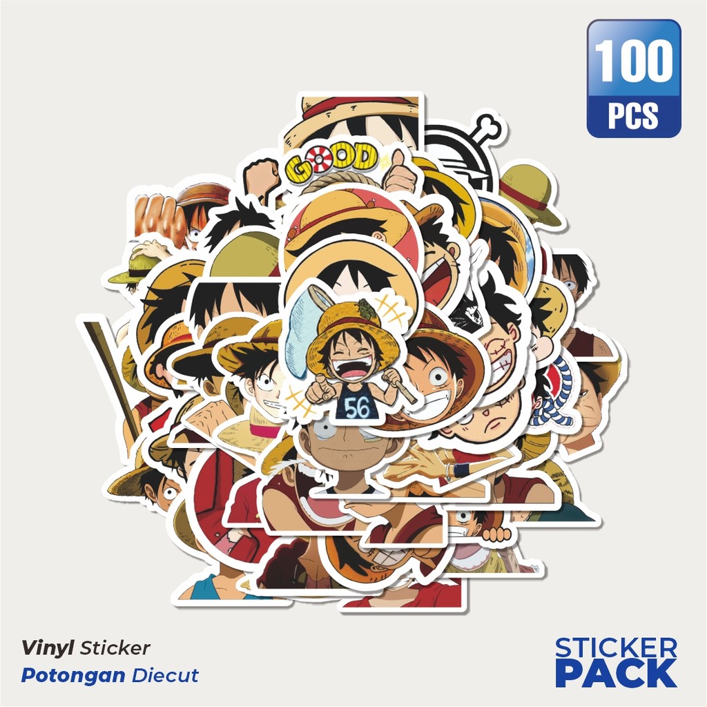 

MURAH 100 PCS Stiker Anime One Piece Luffy Waterproof Aesthetic- Untuk Laptop, Motor, dan Helm - Paper Stationery Pack