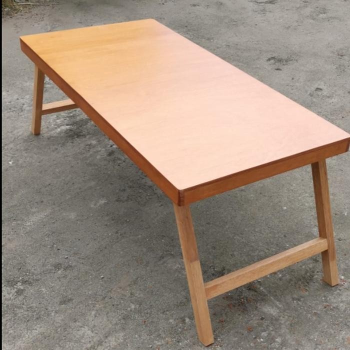 Meja Lesehan Lipat 120x60 Tinggi 50 cm - Coklat, Tinggi 40 cm