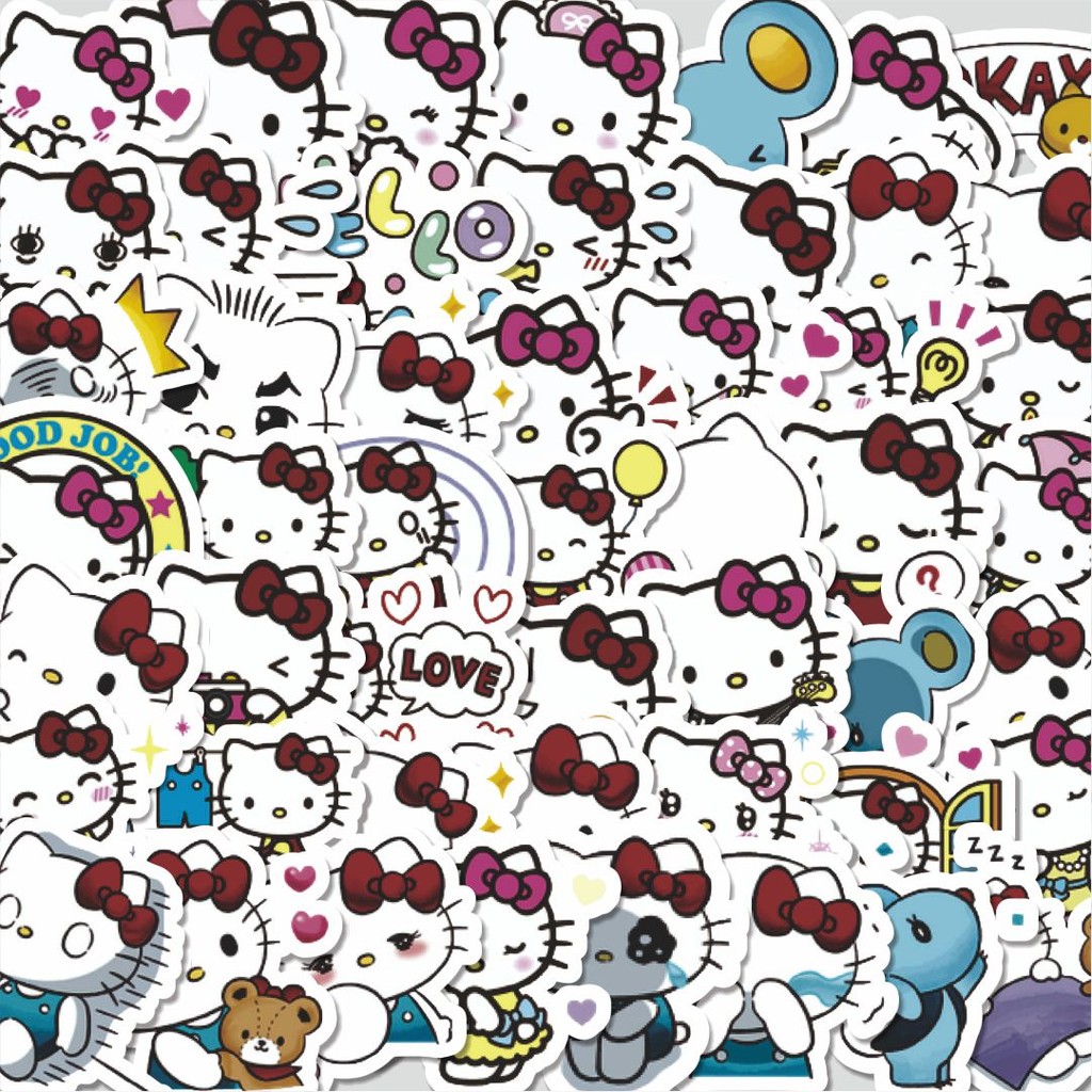 

Stiker Cutting Pack Stiker Kartun Hello Kitty V2 Isi 100Pcs Series Aesthetic Lucu Keren Untuk Koper Bahan Vynil