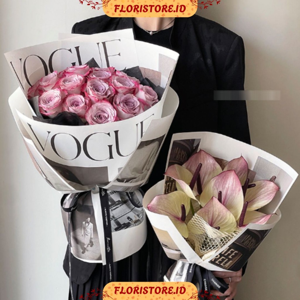 

MAGAZINE STYLE FLOWER PAPER / CELLOPHANE / FLORIST PAPER / KERTAS BUKET BUNGA / WRAPPING WRAPPER