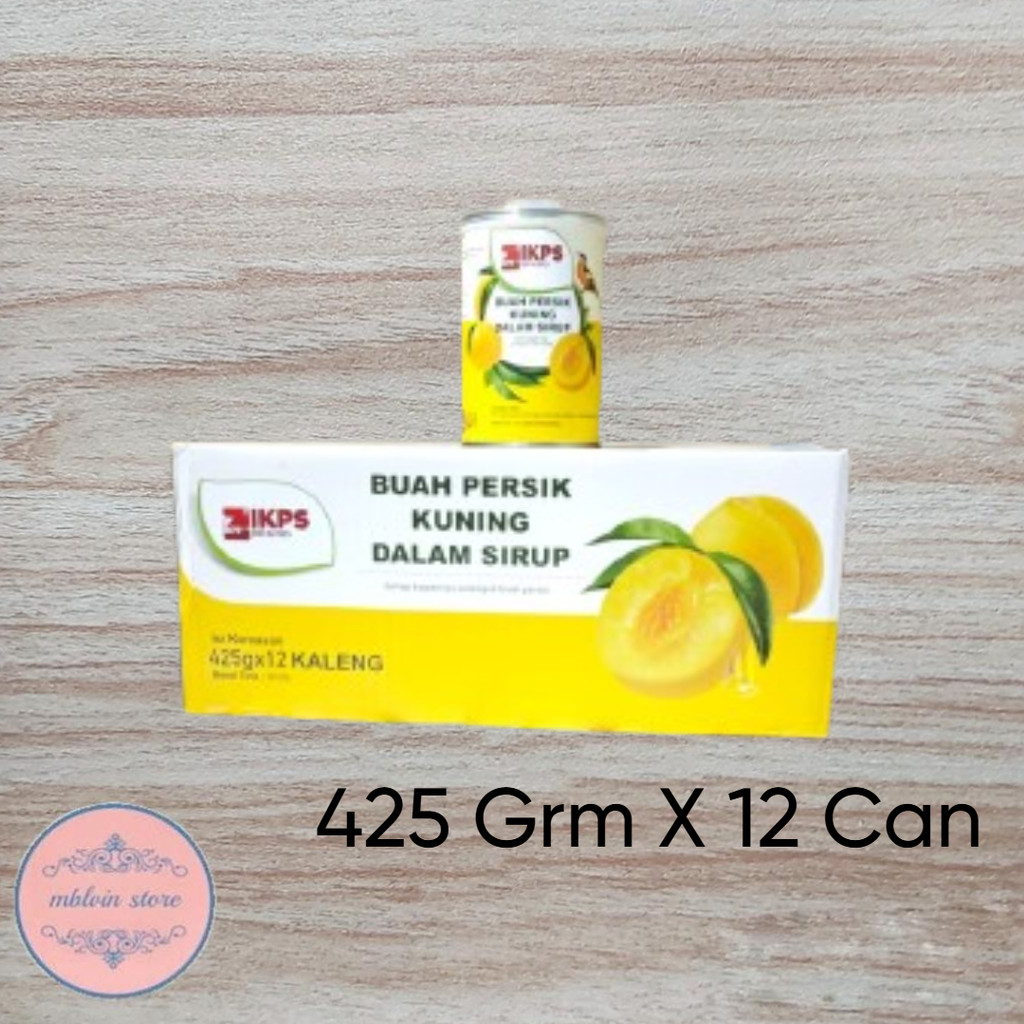 

Yellow peach in halves IKPS 425 grm dus isi 12 can